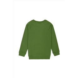 Çocuk Yeşil Basic Bisiklet Yaka Sweatshirt