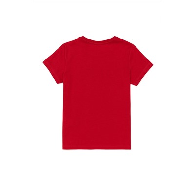 Erkek Çocuk Kırmızı Bisiklet Yaka Tişört
