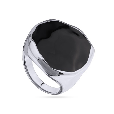 Кольцо Палитра (эмаль черная; покрытие родий), Есть комплект