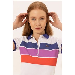 Kadın Mavi Polo Yaka Tişört