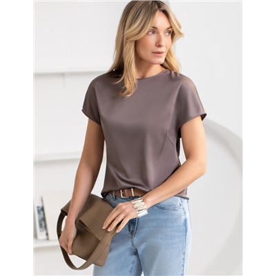 Блузка из стаина с коротким рукавом