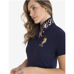 USPA METALLIC PRINT POLO SHIRT