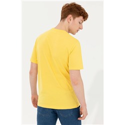 Erkek Açık Sarı Bisiklet Yaka Tişört