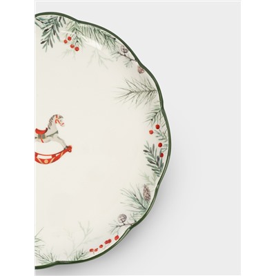 Тарелка закусочная, 20 см, керамика D, зеленая, Лошадка, Festival