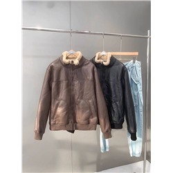 Мужская теплая куртка/дублёнка из искусственной кожи  ГЕС*С