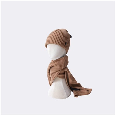 Вязаный комплект из шарфа и шапки РАЛЬ*Ф Л