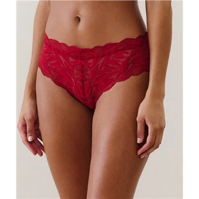 Braguita brasileña de encaje en rojo