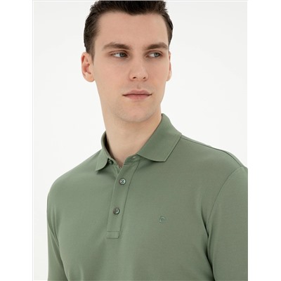 Haki Slim Fit Merserize Tişört