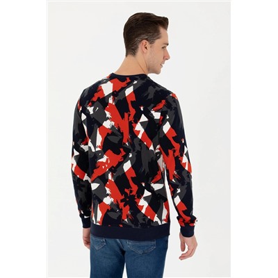 Erkek Lacivert Bisiklet Yaka Sweatshirt