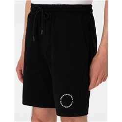 Siyah Regular Fit Örme Şort