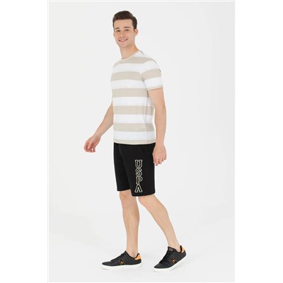 Erkek Siyah Örme Şort