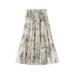 Falda midi Crudo y marrón