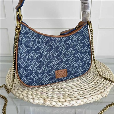 270PINKO новая женская джинсовая сумка через плечо с буквенным логотипом и цепочкой, версия с чипом, полная упаковка, размер: 24*14*7 распродажа