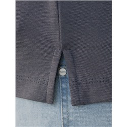 Футболка поло с воротником на пуговицах из полотна пике с меланжевым плетением с эластаном