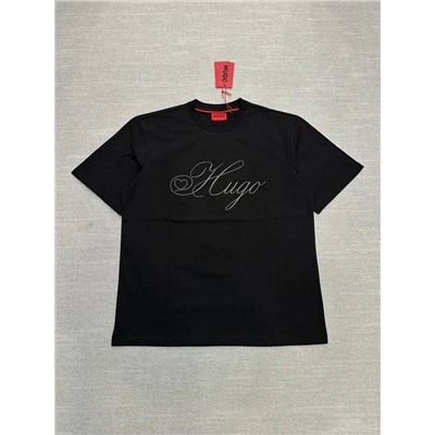 Мужская футболка с вышитым логотипом на груди (3 цвета ) ХУГ*О