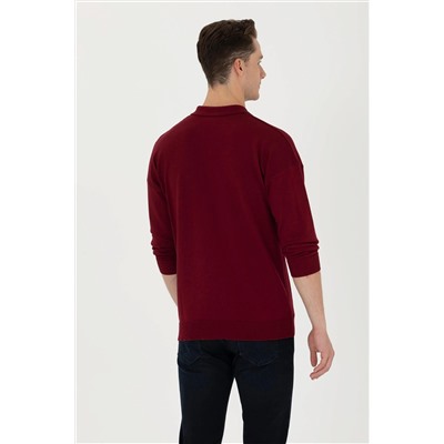 Erkek Bordo Basic Kazak