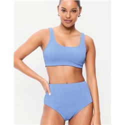 Ribbed Scoop-Neck Swim Top