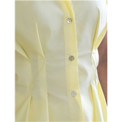 Блузка приталенного кроя с коротким рукавом из легкого хлопкового поплина с эластаном