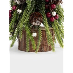 Ель искусственная, 29 см, полиэтилен/пенопласт, Шишки и ягоды, Interior natural