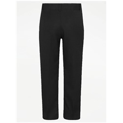 Boys Black Longer Length Slim Leg School Trouser 2 Pack