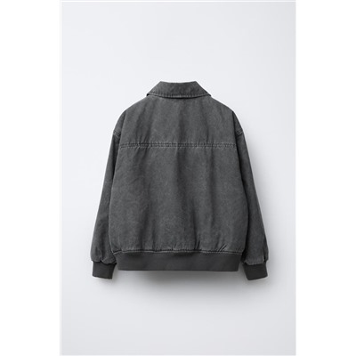 FADED-EFFECT BOMBER JACKET