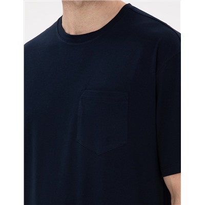 Lacivert Comfort Fit Basic Tişört