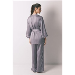 Set de pijama satén y encaje gris