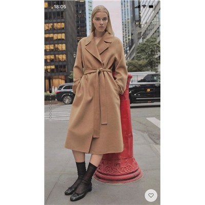 Женское двубортное шерстяное пальто средней длины МАНГ*О