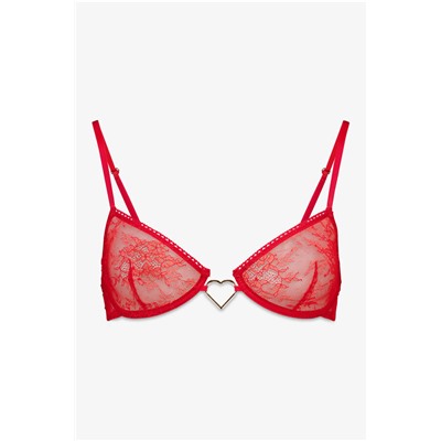 Sujetador sin relleno encaje rojo PRETTY