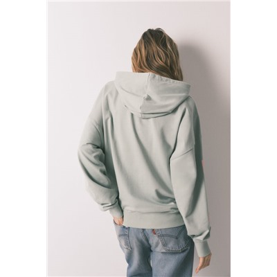 Sudadera capucha felpa algodón verde