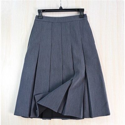 Женская плотная слегка эластичная юбка миди из смеси овечьей шерсти с плиссировкой