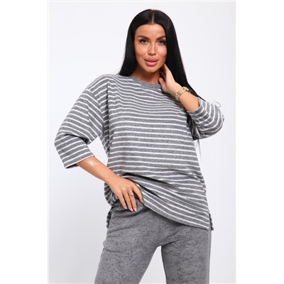 Костюм 375711 домашний махровый в полоску