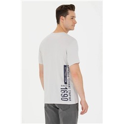 Erkek Gri Bisiklet Yaka Tişört