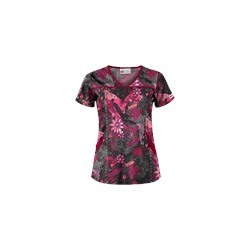 UA Artsy Hearts Black Print Scrub Top