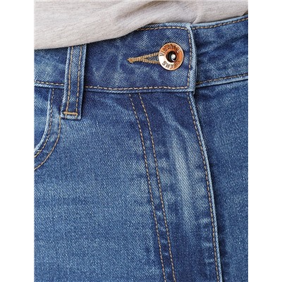 Джинсы классические с декоративной стиркой из эластичного денима