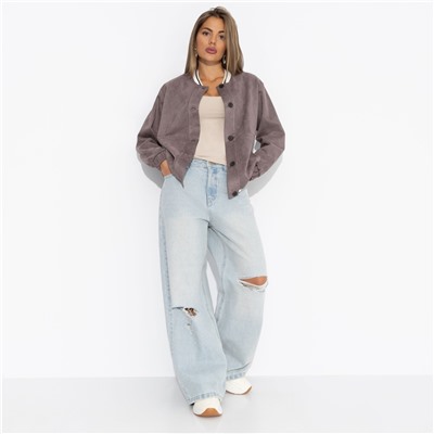 Бомбер из мягкой замши, Любуйся мной (коричневый)