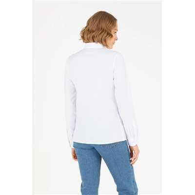 Kadın Beyaz Uzun Kollu Basic Gömlek