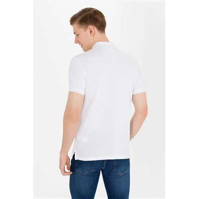 Erkek Beyaz Basic Polo Yaka Tişört