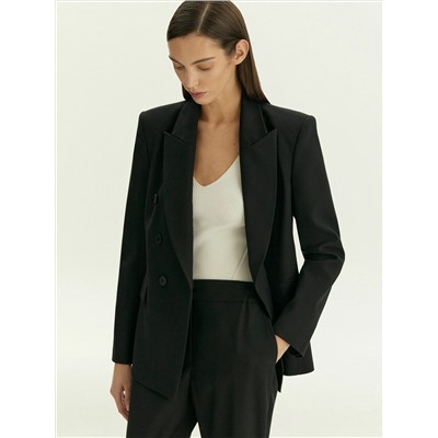 Двубортный жакет из костюмной шерсти, ML744/voyla