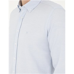 Açık Mavi Slim Fit Uzun Kollu Gömlek