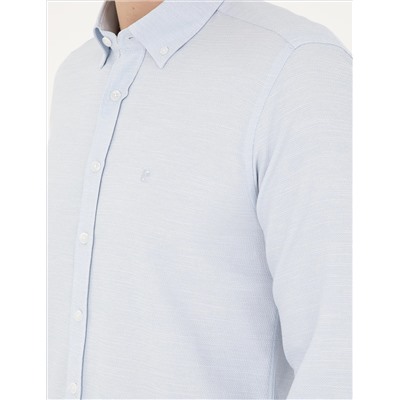 Açık Mavi Slim Fit Uzun Kollu Gömlek