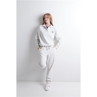 Pantalón jogger felpa algodón gris oscuro