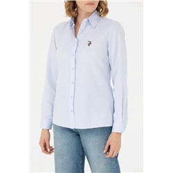 Kadın Açık Mavi Uzun Kollu Basic Gömlek