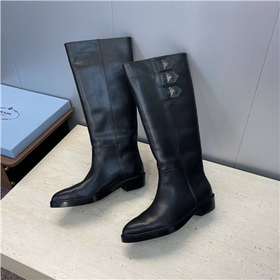 Женские широкие сапоги  ПРАД*А длиной до колена