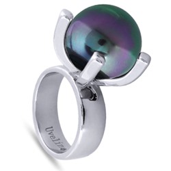 Кольцо (Майорка 16мм темно-серый хамелеон; покрытие родий), Есть комплект