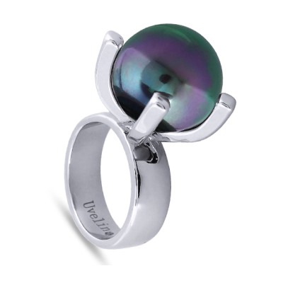 Кольцо (Майорка 16мм темно-серый хамелеон; покрытие родий), Есть комплект