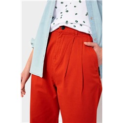 Pantalón carrot 7/8 de tiro alto Rojo teja