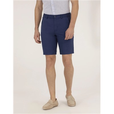 İndigo Slim Fit Keten Karışımlı Beli Lastikli Bermuda Şort