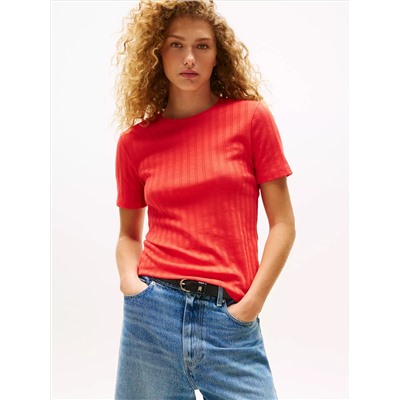 Pointelle Crewneck T-Shirt