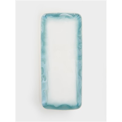 Блюдо, 36x16 см, прямоугольное, голубое, Nuances